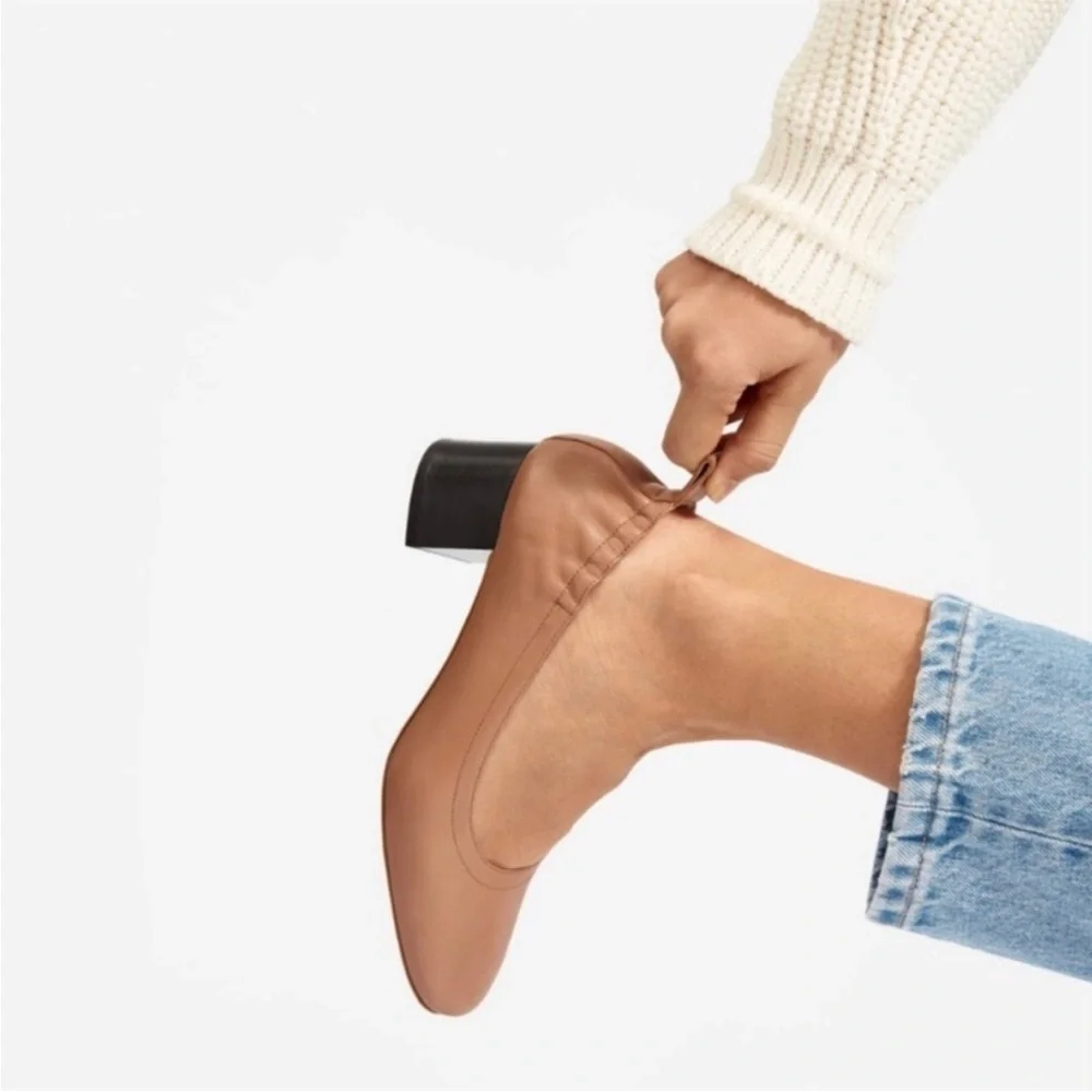 Everlane Tan italian Leather The Day heel